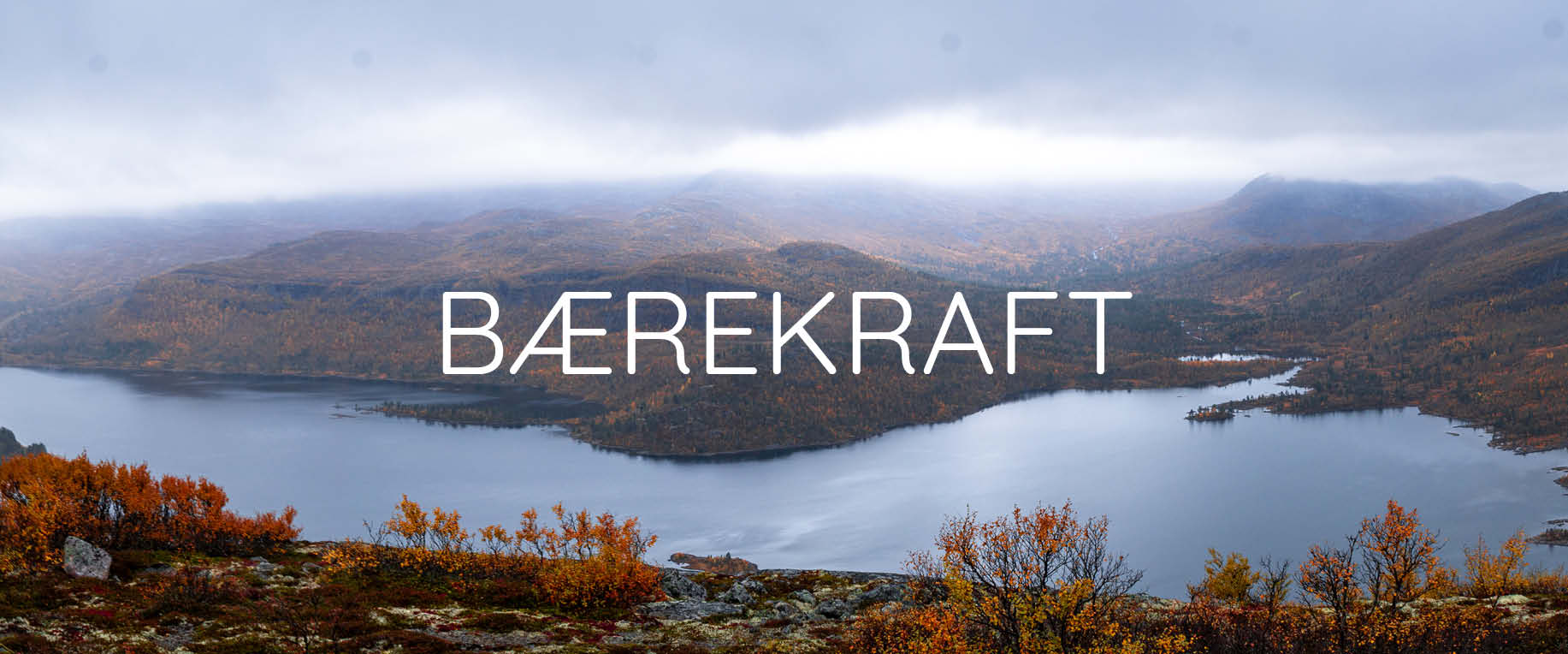 landskapsbilde med bærekraft overskrift